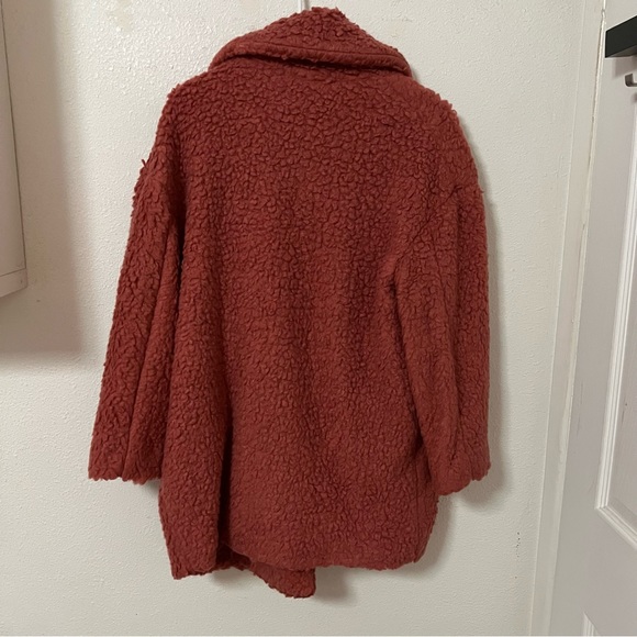 Zara Fleece Coat Marsala - Picture 6 of 9